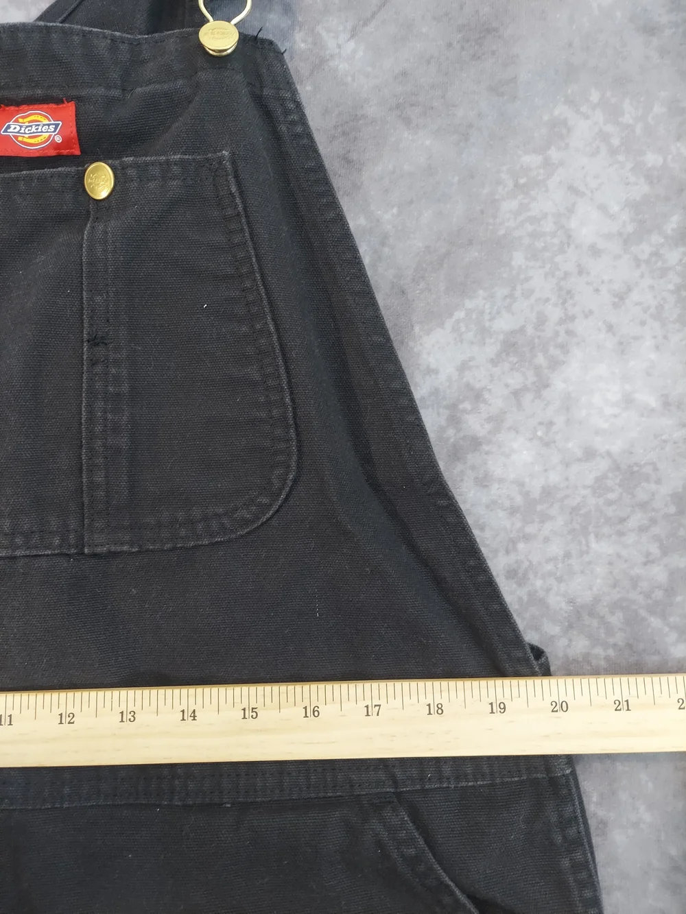 Men's Dickies Black Canvas Bib Overalls - Size 38x32 - Durable Workwear - VGUC